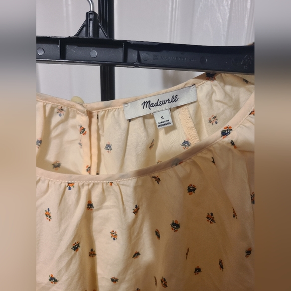 Madewell gathered sleeve 100% cotton peasant blouse raglan - Picture 5 of 5